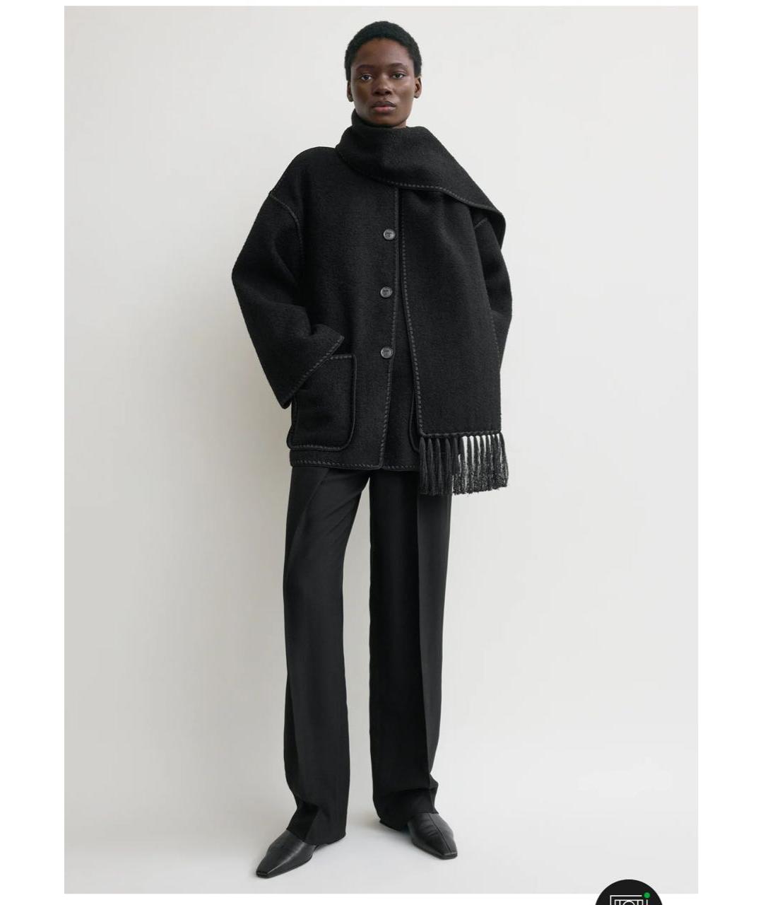 TOTEME Черное шерстяное пальто, фото 3