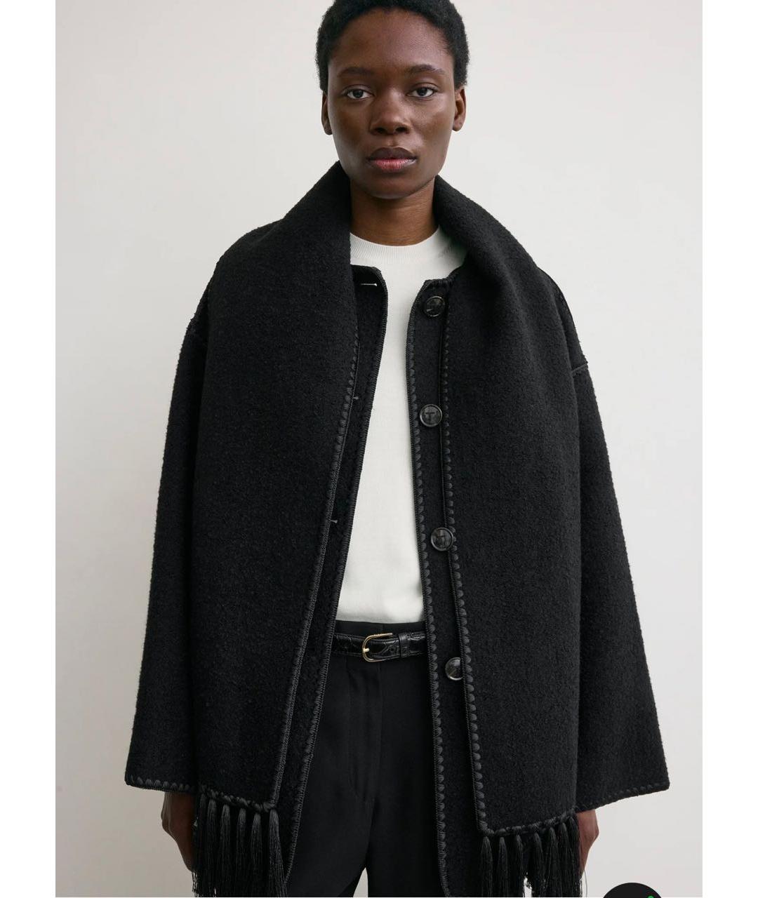 TOTEME Черное шерстяное пальто, фото 2