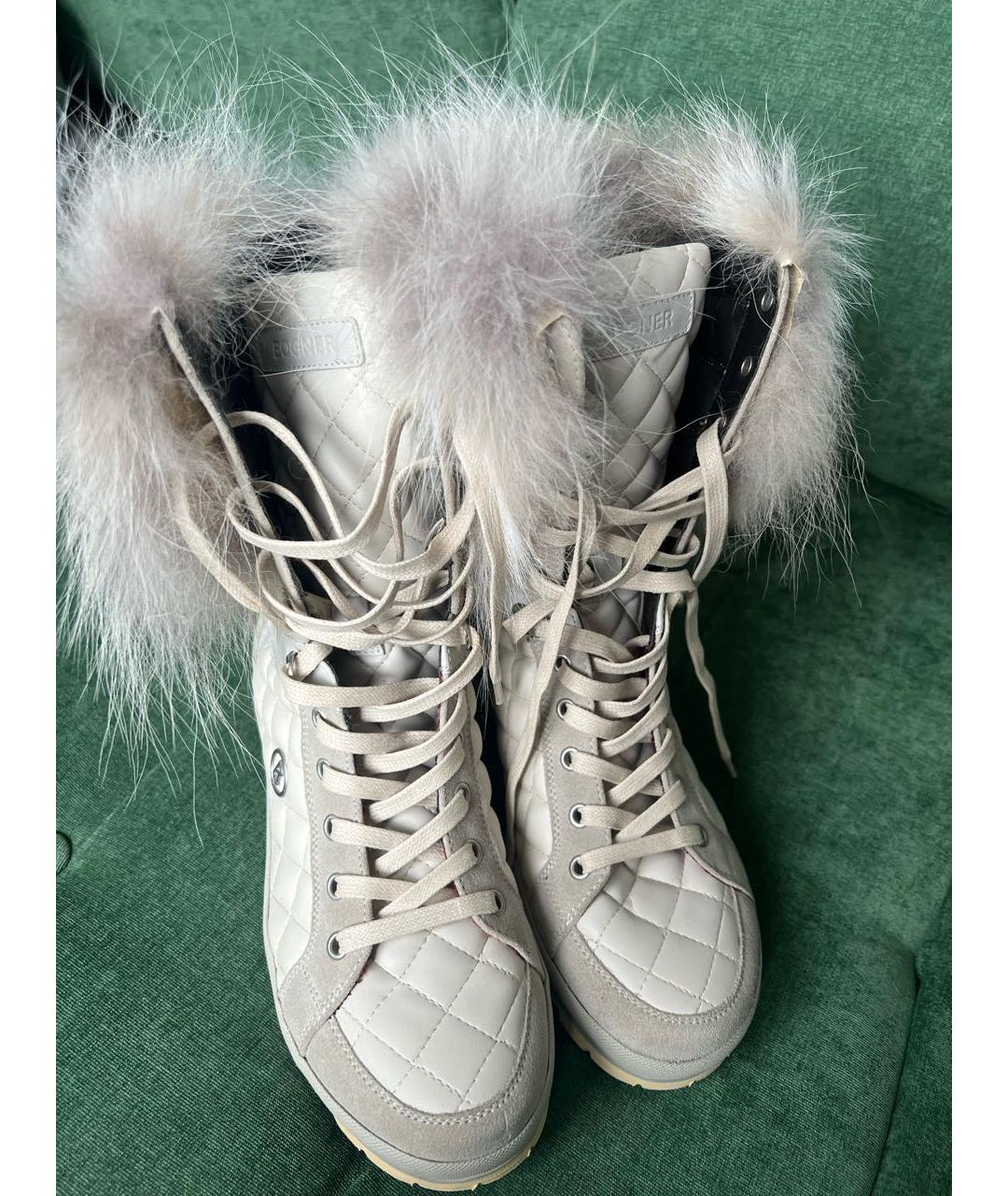 BOGNER Бежевые кожаные ботинки, фото 2