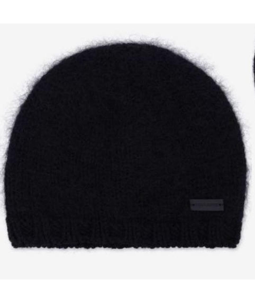 SAINT LAURENT Черная кашемировая шапка, фото 9