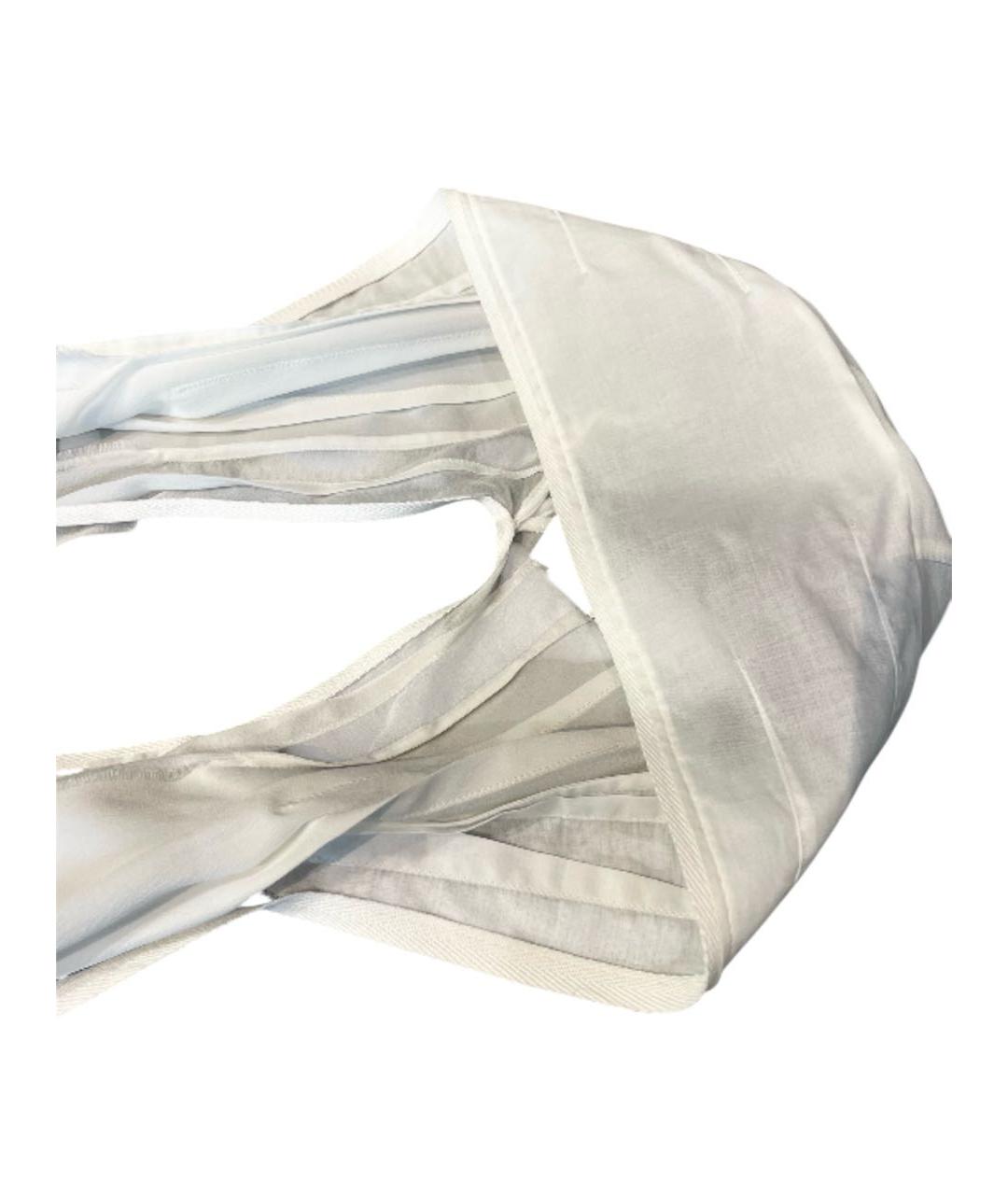 ANN DEMEULEMEESTER Белая хлопковая повязка на голову, фото 3