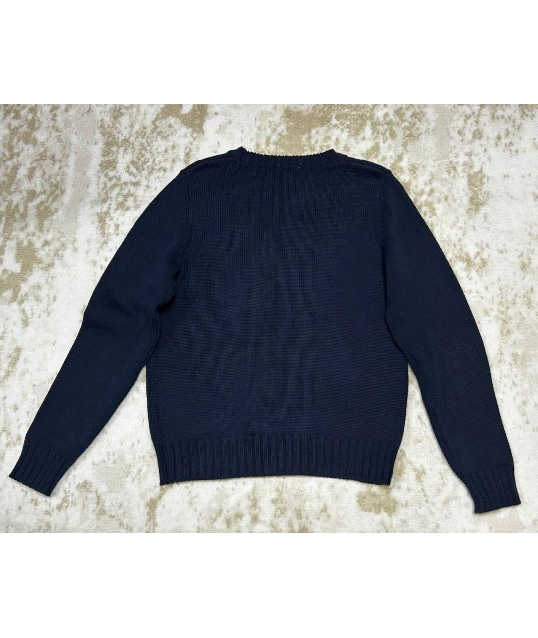 SPORTY AND RICH Темно-синий хлопковый джемпер / свитер, фото 2