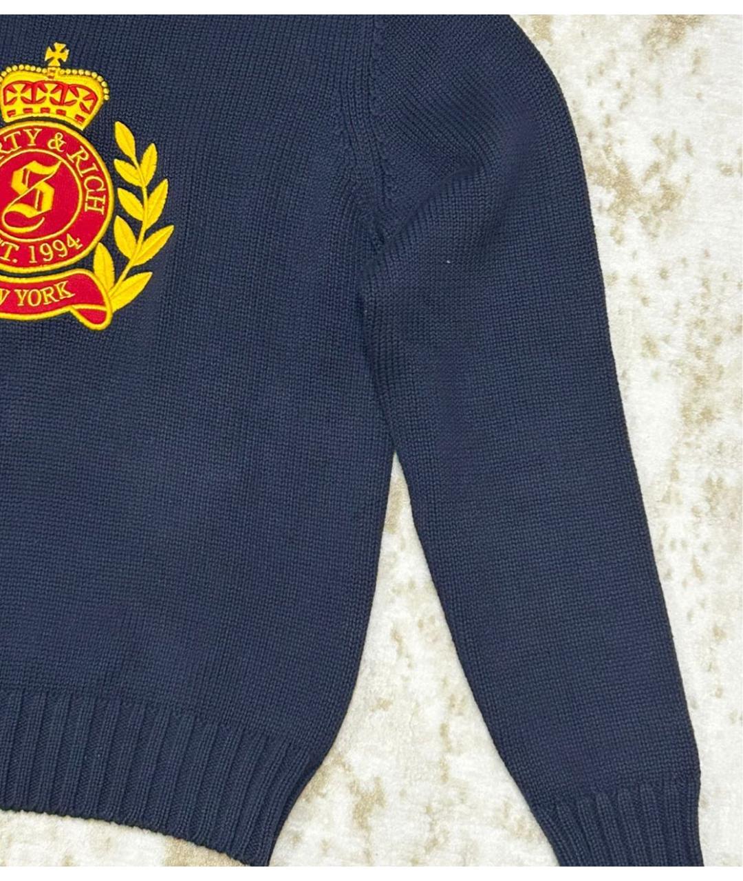 SPORTY AND RICH Темно-синий хлопковый джемпер / свитер, фото 5