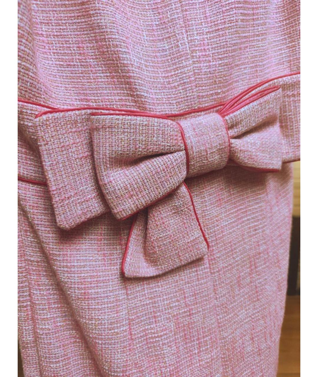 RED VALENTINO Розовое хлопковое коктейльное платье, фото 5