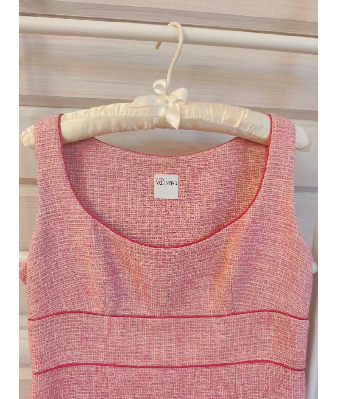 RED VALENTINO Розовое хлопковое коктейльное платье, фото 6