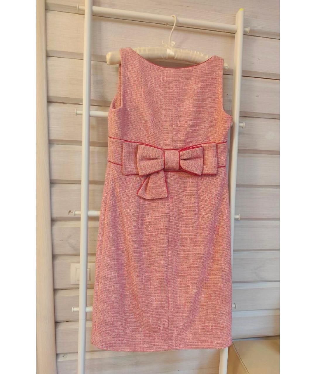 RED VALENTINO Розовое хлопковое коктейльное платье, фото 4