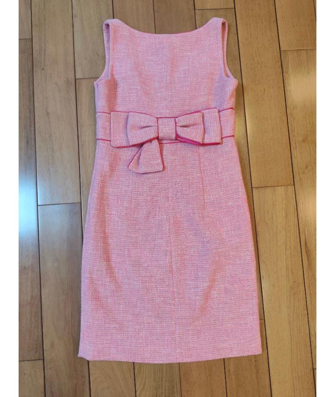 RED VALENTINO Розовое хлопковое коктейльное платье, фото 3