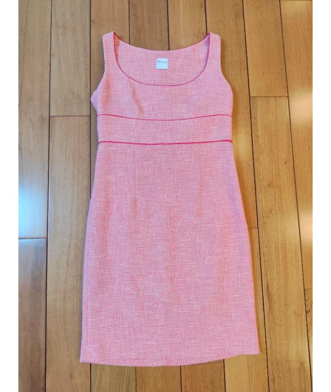 RED VALENTINO Розовое хлопковое коктейльное платье, фото 7