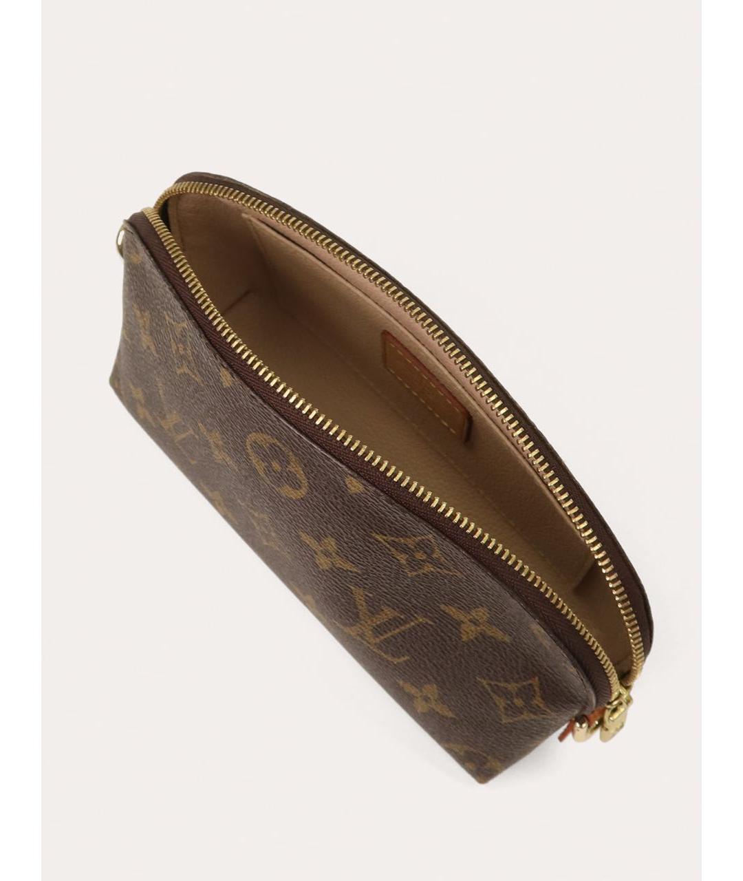 LOUIS VUITTON Коричневая косметичка, фото 4