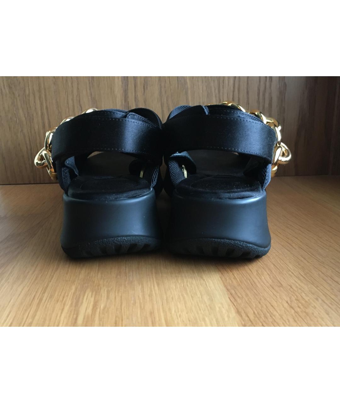 BURBERRY Черные текстильные сандалии, фото 4