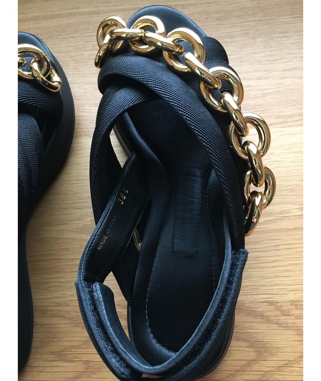 BURBERRY Черные текстильные сандалии, фото 9