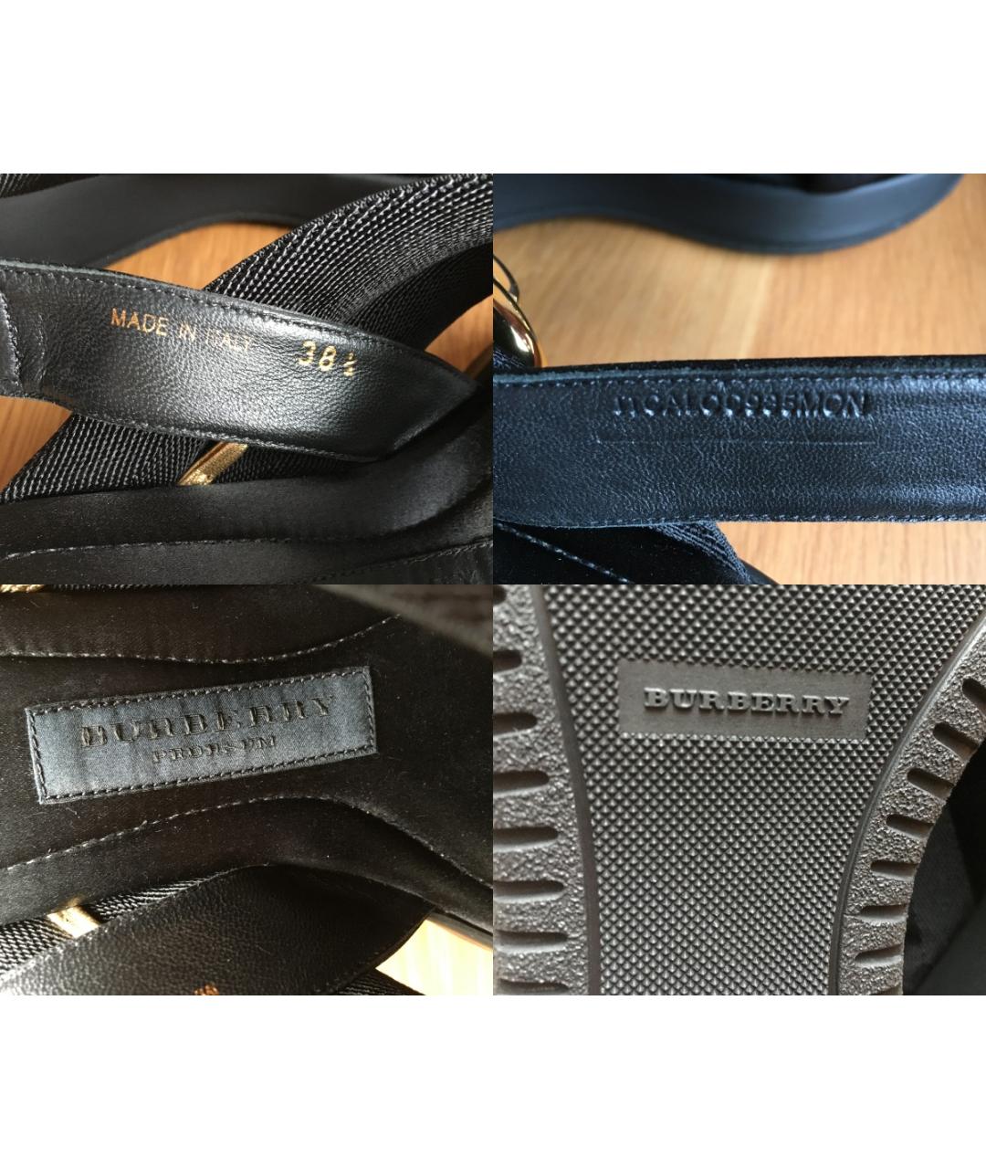 BURBERRY Черные текстильные сандалии, фото 6