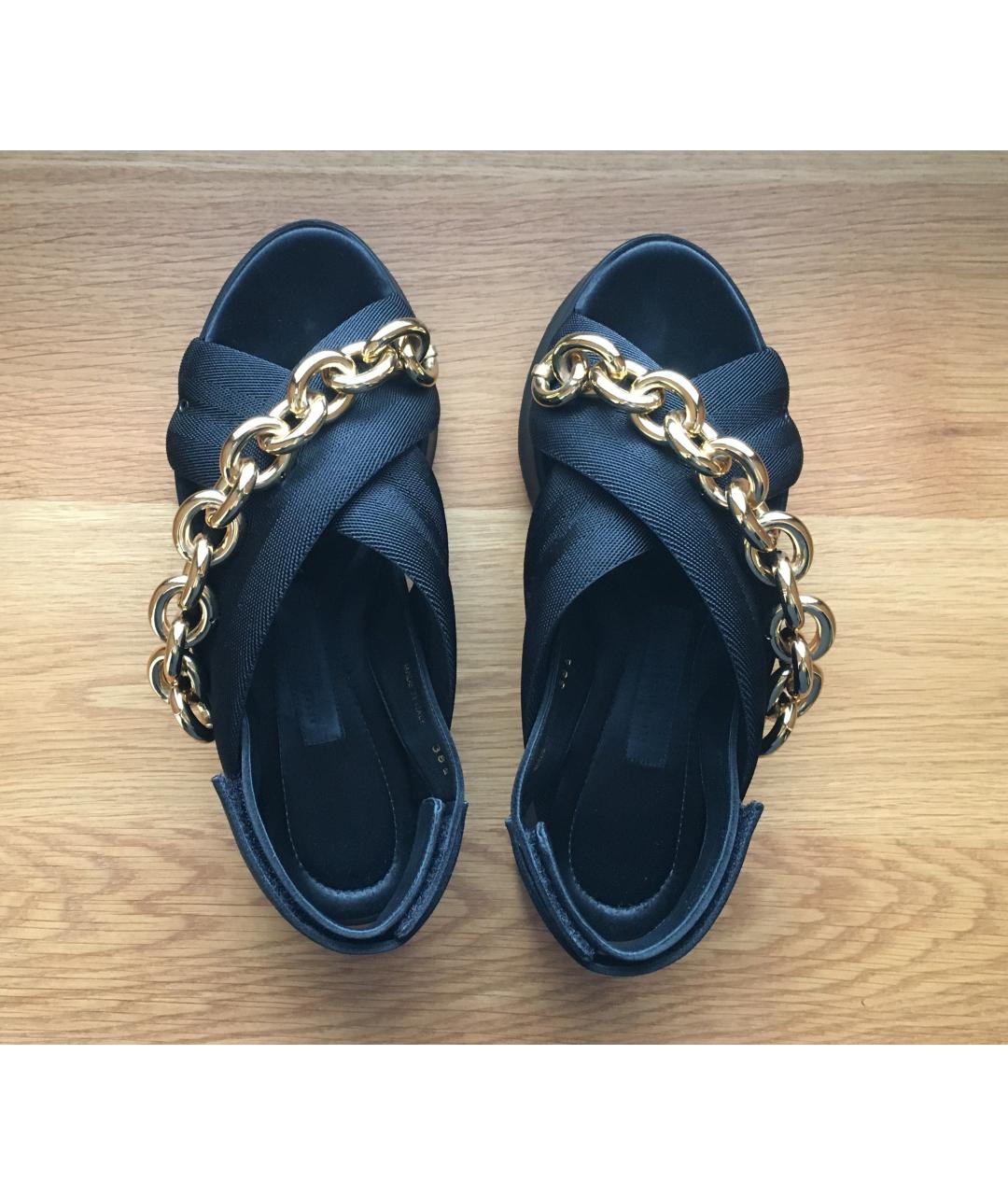 BURBERRY Черные текстильные сандалии, фото 5