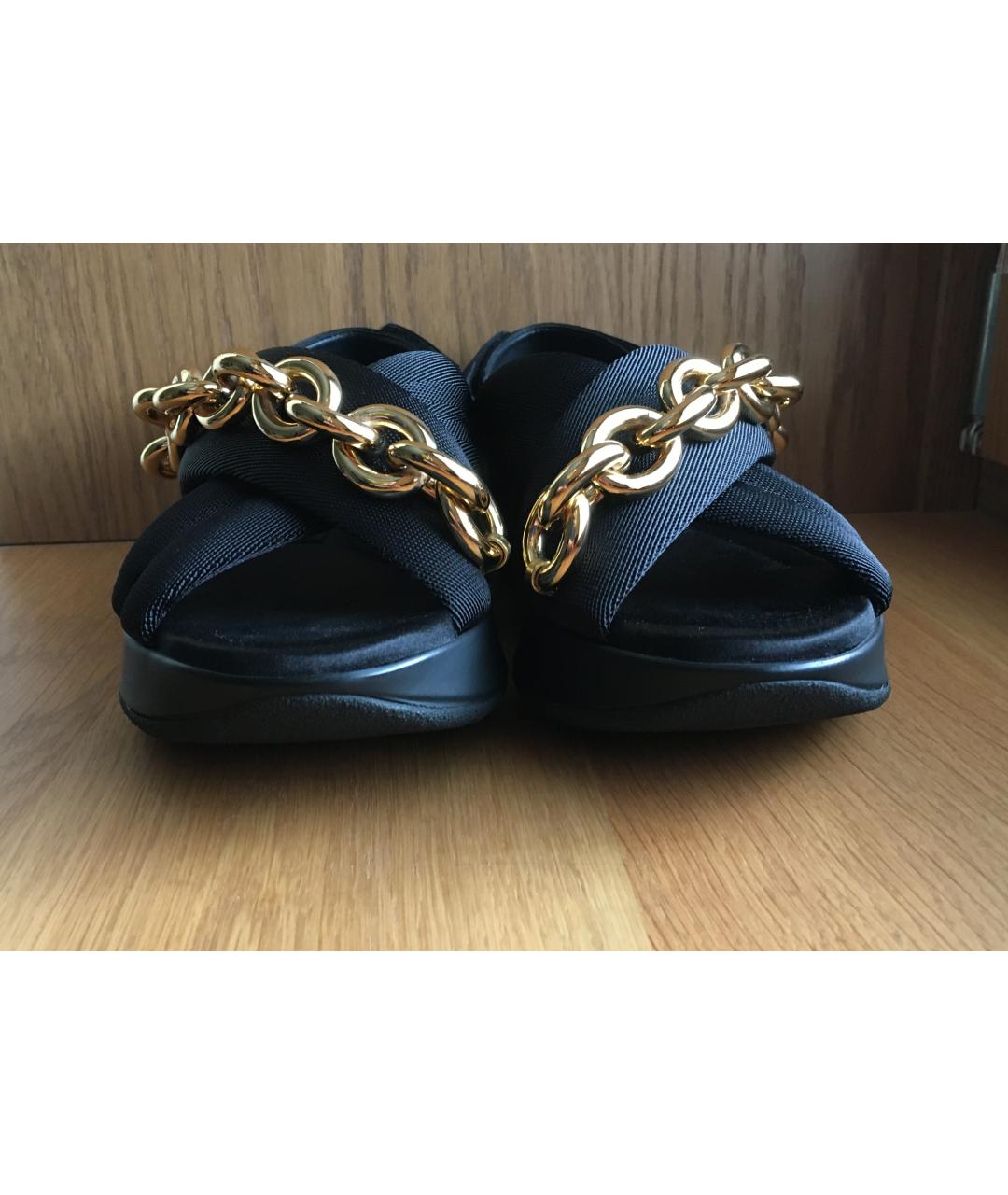 BURBERRY Черные текстильные сандалии, фото 3