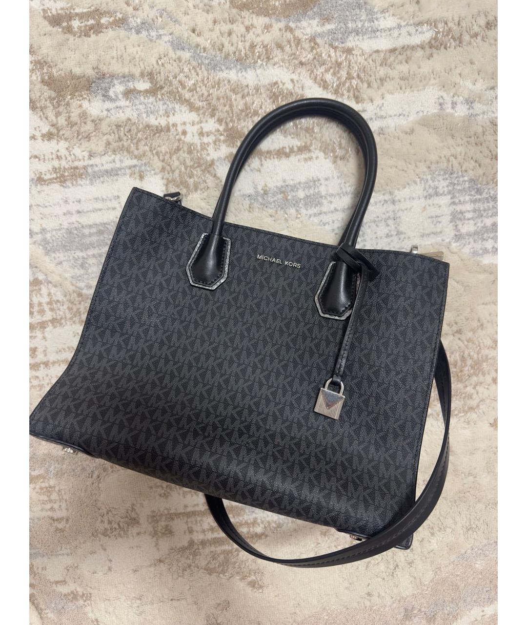 MICHAEL KORS Черная кожаная сумка с короткими ручками, фото 7