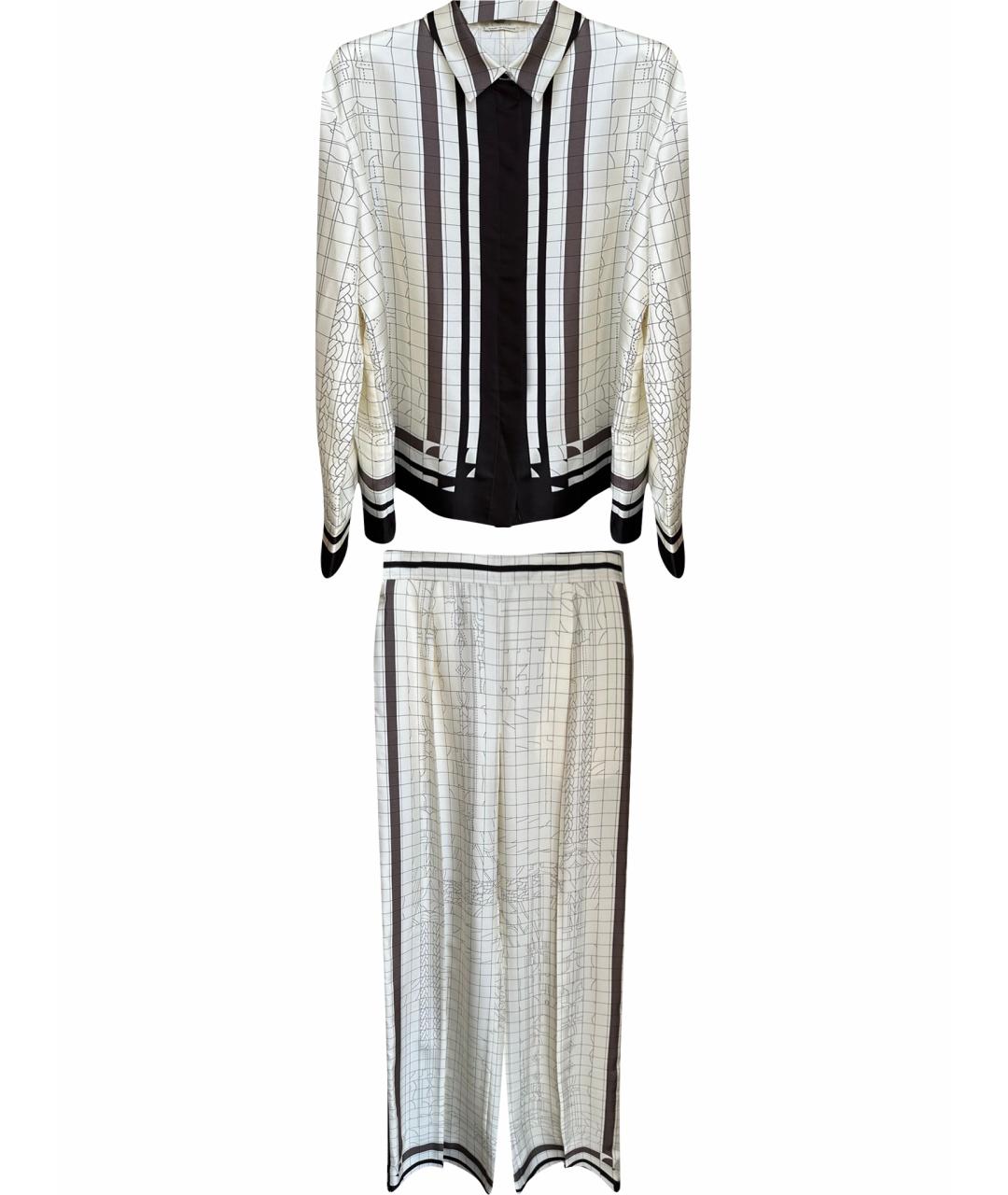 HERMES Бежевый шелковый костюм с брюками, фото 1