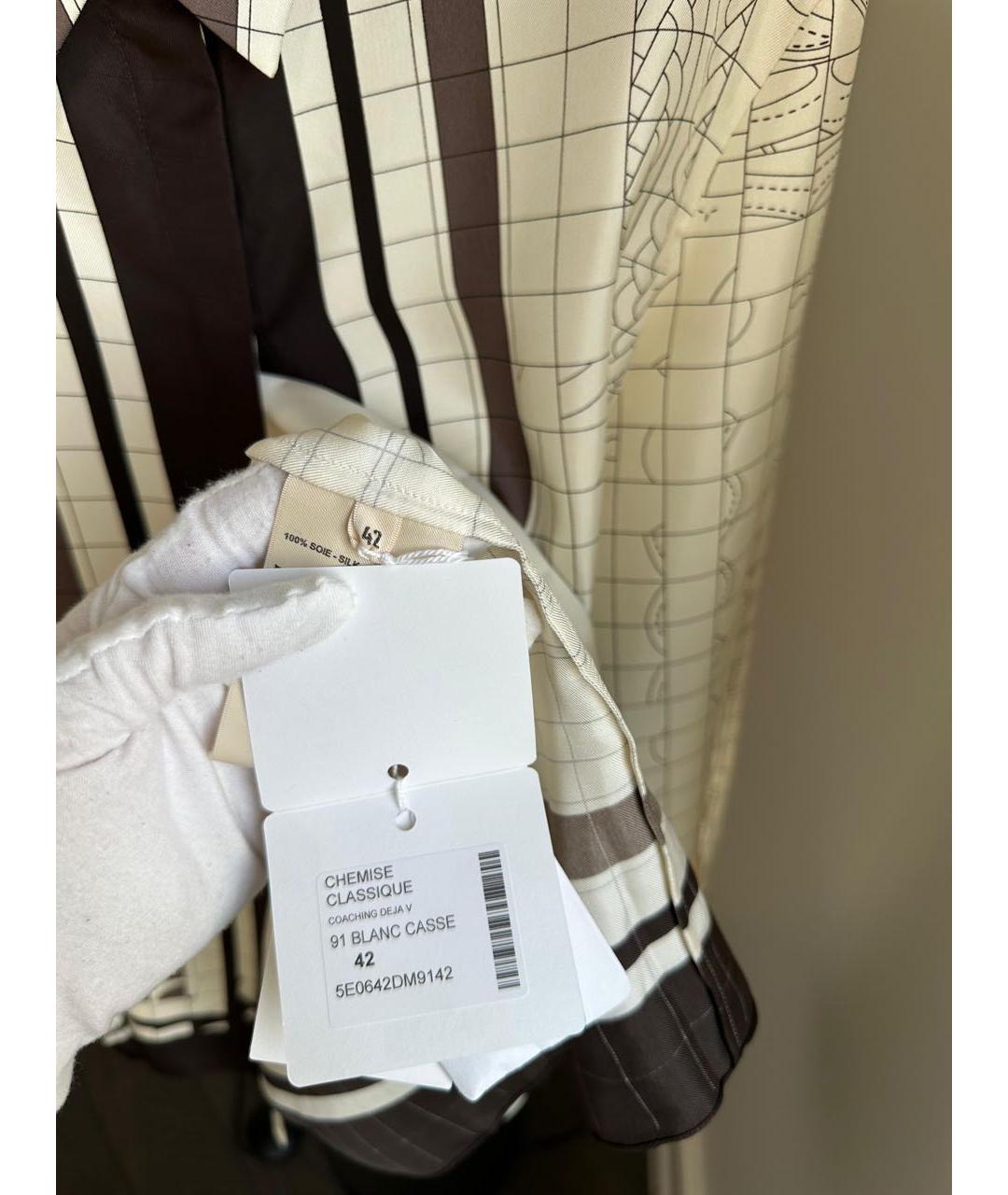 HERMES Бежевый шелковый костюм с брюками, фото 6