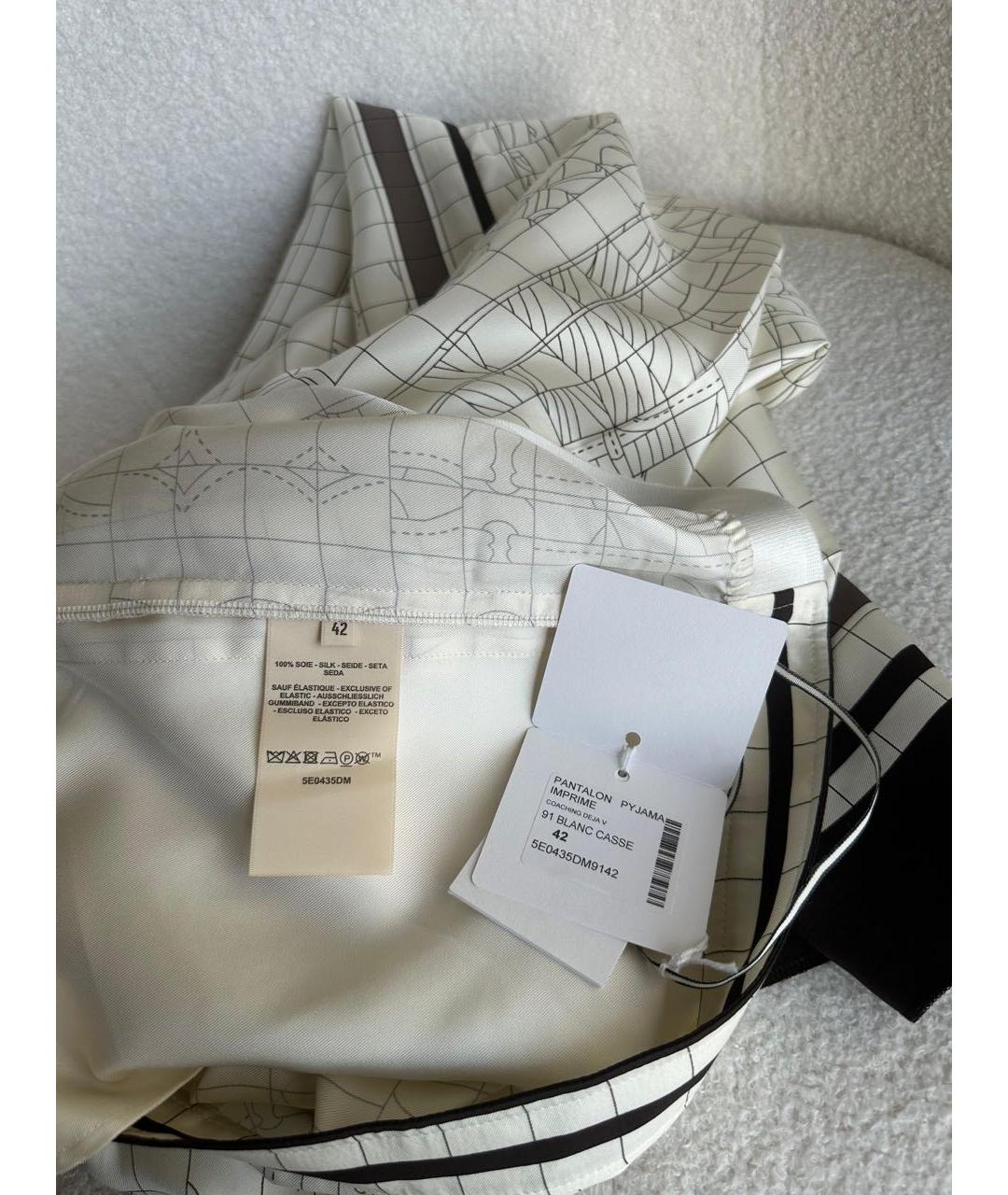 HERMES Бежевый шелковый костюм с брюками, фото 4