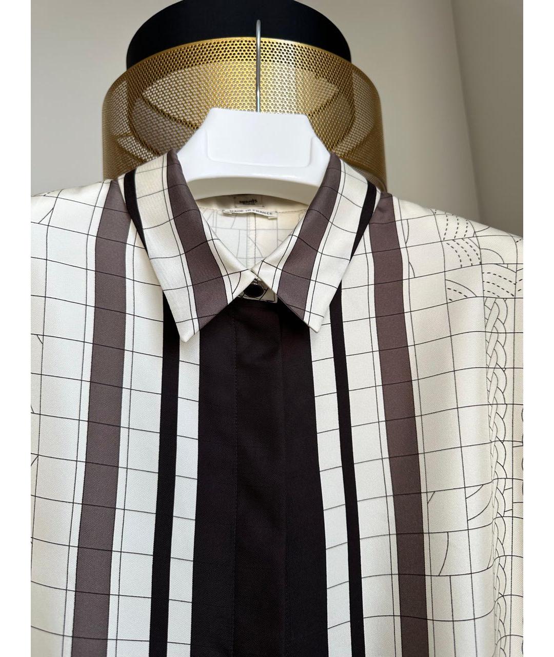 HERMES Бежевый шелковый костюм с брюками, фото 7