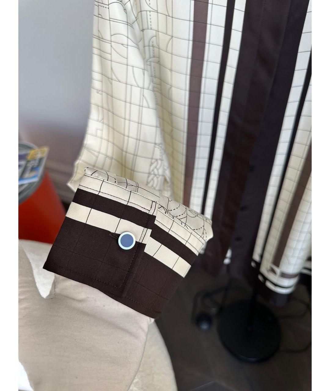 HERMES Бежевый шелковый костюм с брюками, фото 5