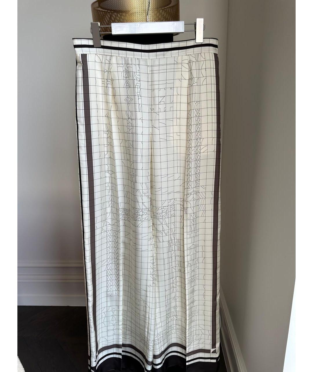 HERMES Бежевый шелковый костюм с брюками, фото 2