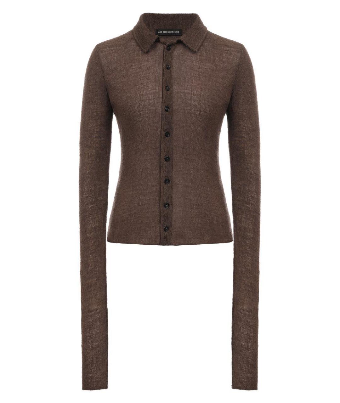 ANN DEMEULEMEESTER Коричневая шерстяная рубашка, фото 1