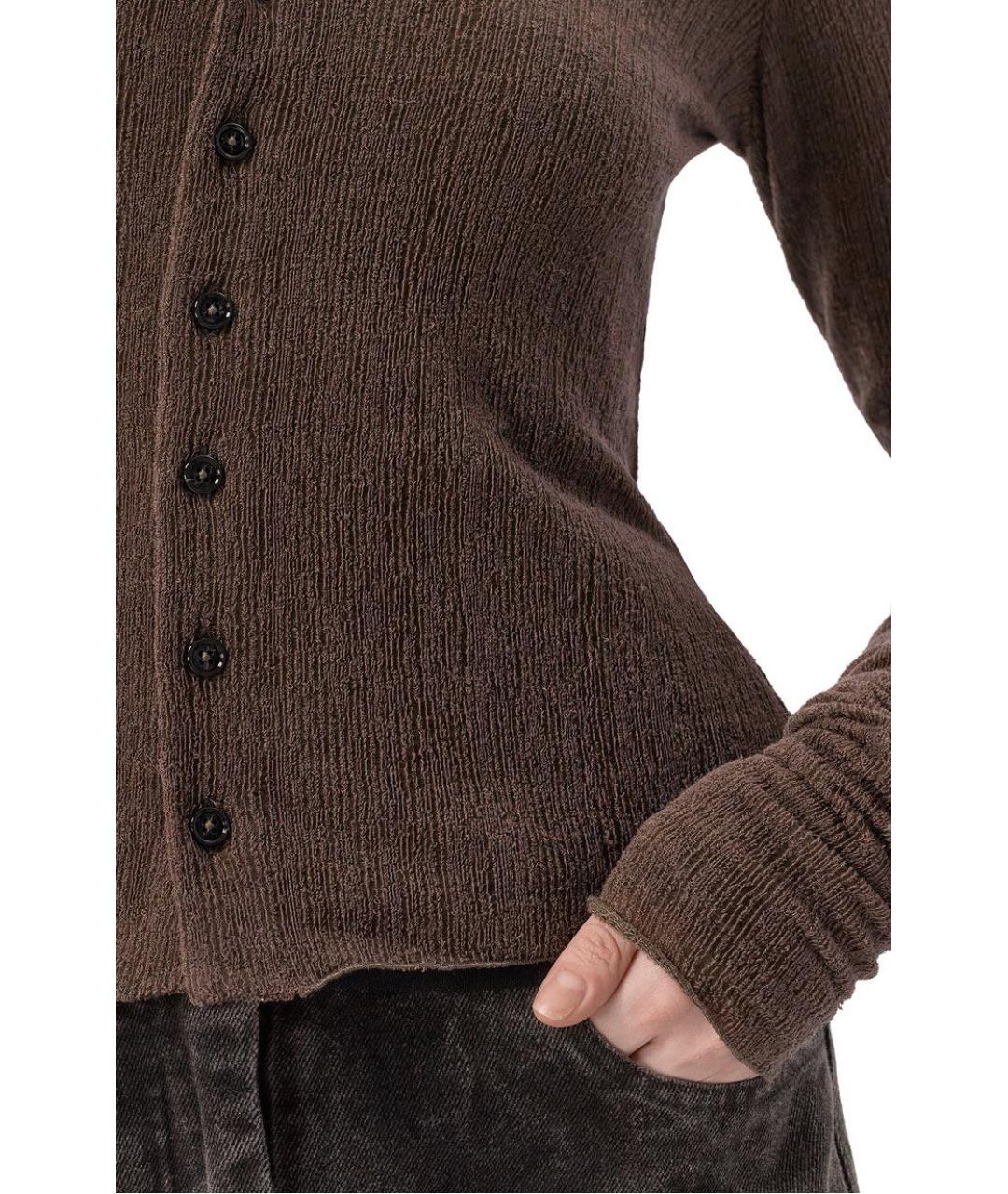 ANN DEMEULEMEESTER Коричневая шерстяная рубашка, фото 4