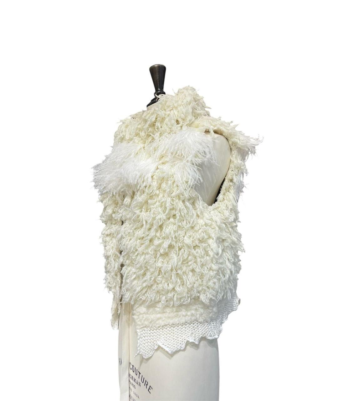 ANN DEMEULEMEESTER Белая шерстяная жилетка, фото 3
