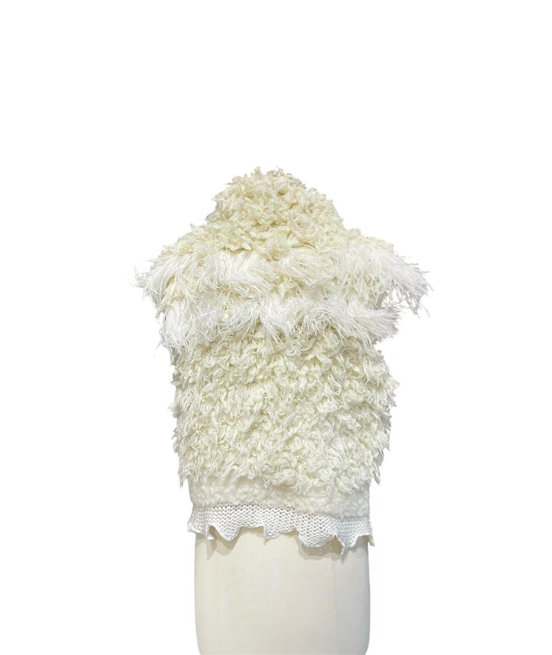 ANN DEMEULEMEESTER Белая шерстяная жилетка, фото 4