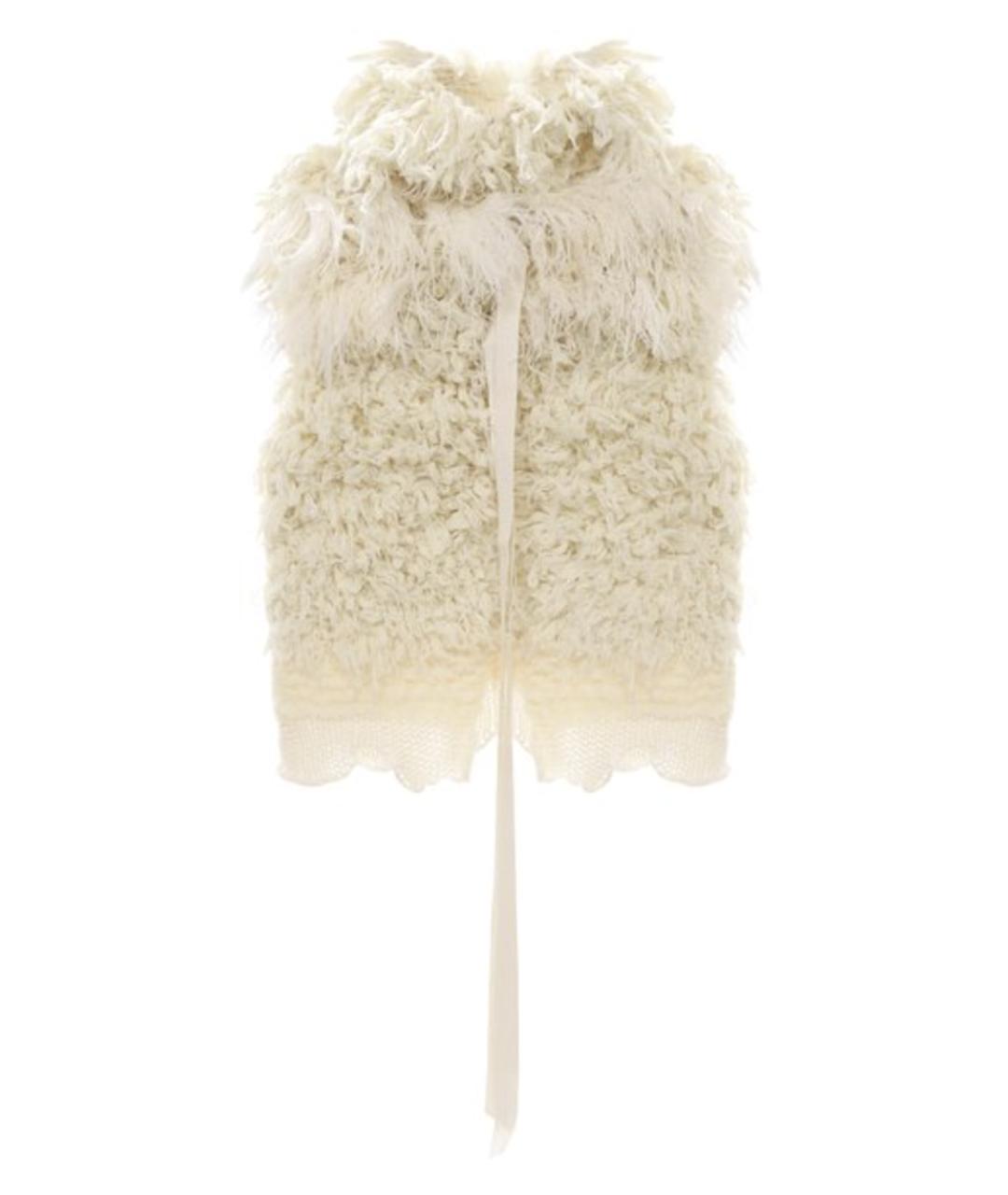 ANN DEMEULEMEESTER Белая шерстяная жилетка, фото 1