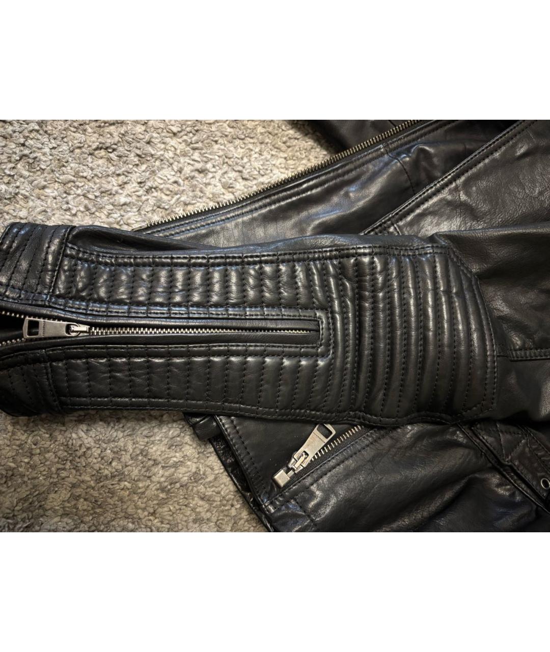 BURBERRY Черная кожаная куртка, фото 5