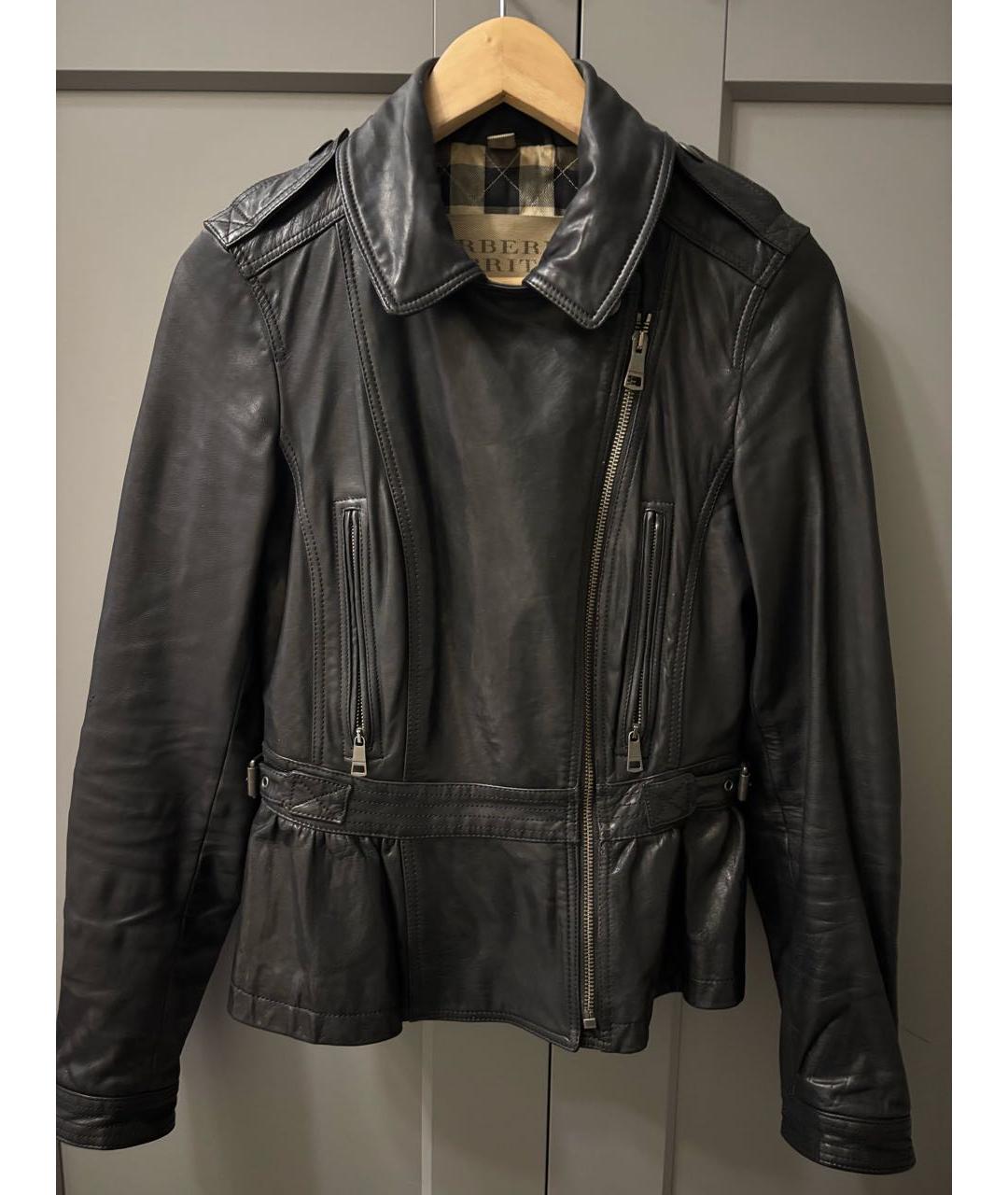 BURBERRY Черная кожаная куртка, фото 9