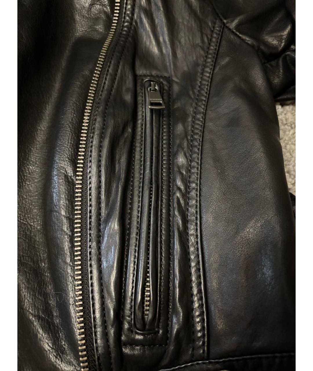 BURBERRY Черная кожаная куртка, фото 8