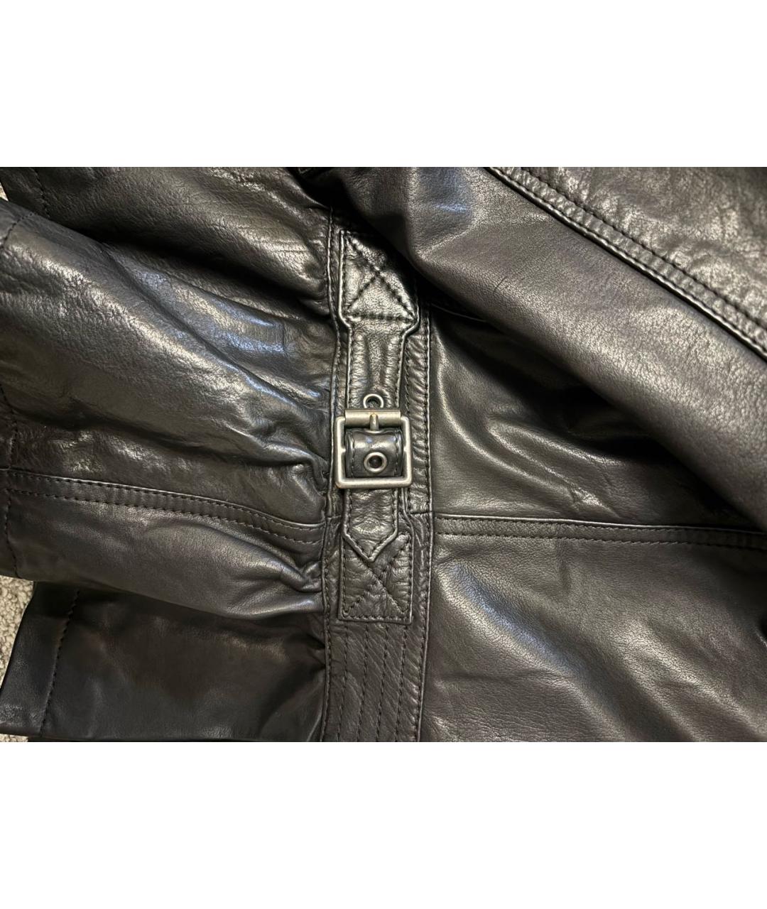 BURBERRY Черная кожаная куртка, фото 6