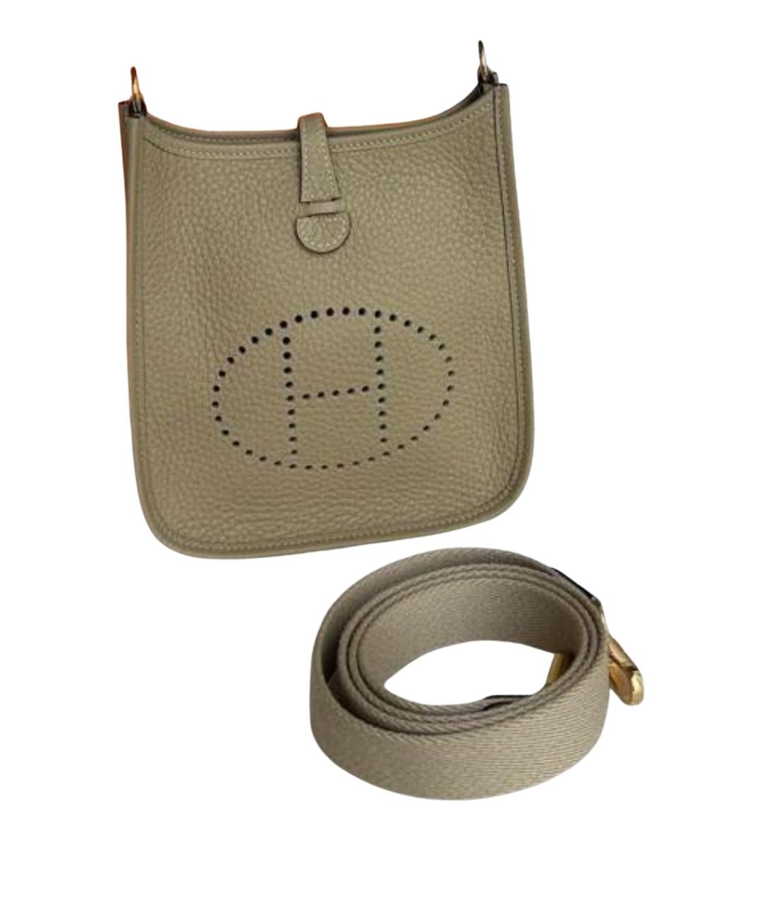 HERMES Бежевая кожаная сумка через плечо, фото 1