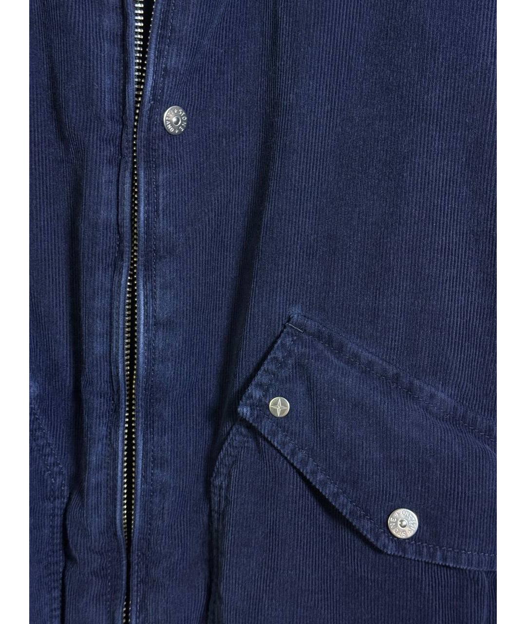 STONE ISLAND Темно-синяя хлопковая куртка, фото 3