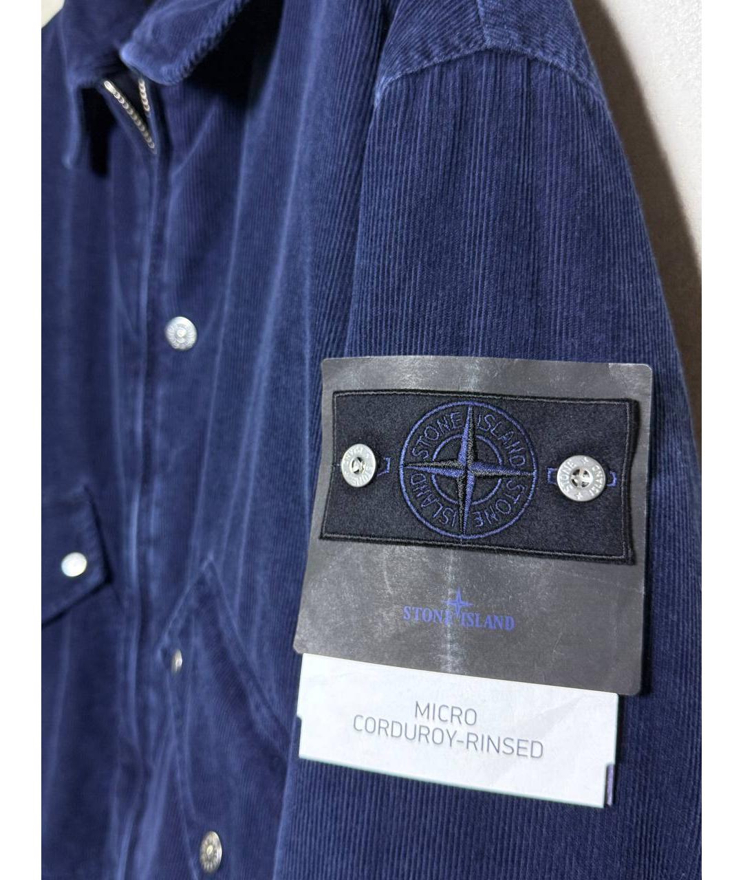 STONE ISLAND Темно-синяя хлопковая куртка, фото 6