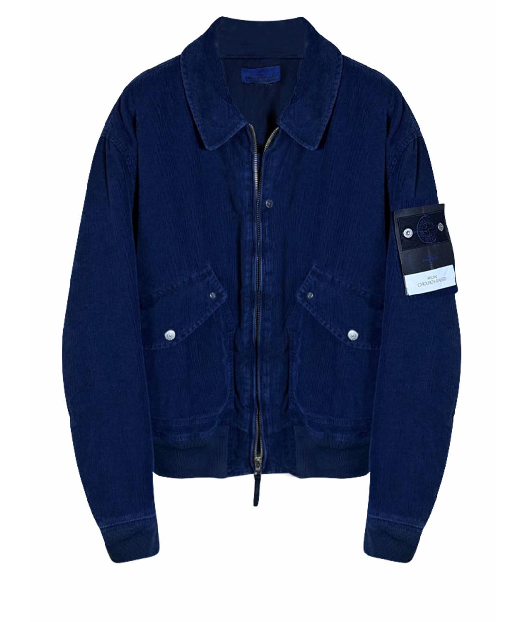 STONE ISLAND Темно-синяя хлопковая куртка, фото 1