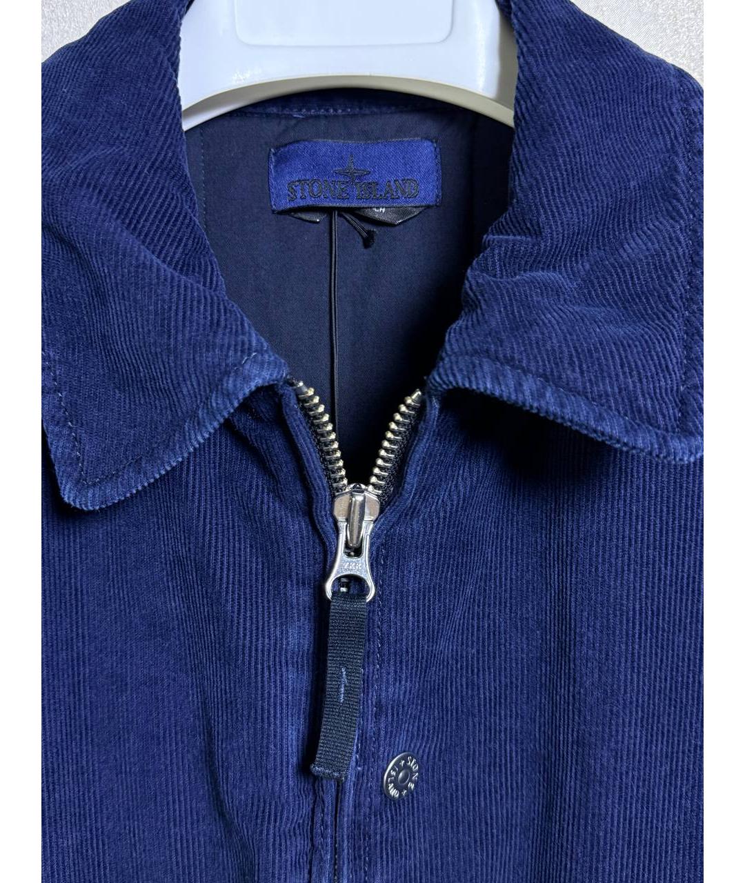 STONE ISLAND Темно-синяя хлопковая куртка, фото 5