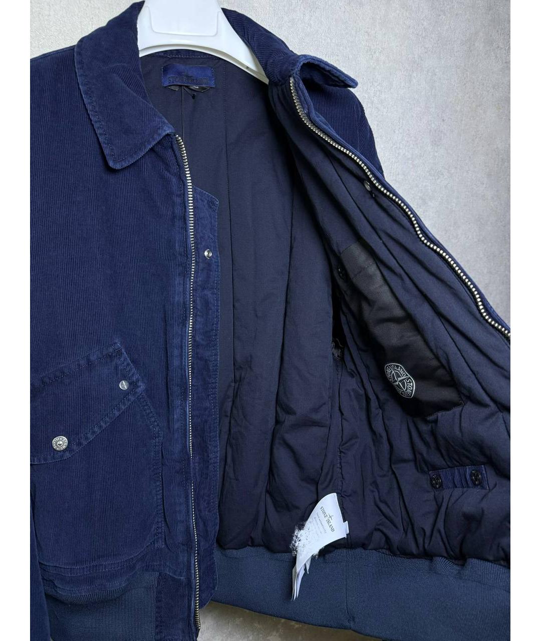 STONE ISLAND Темно-синяя хлопковая куртка, фото 7