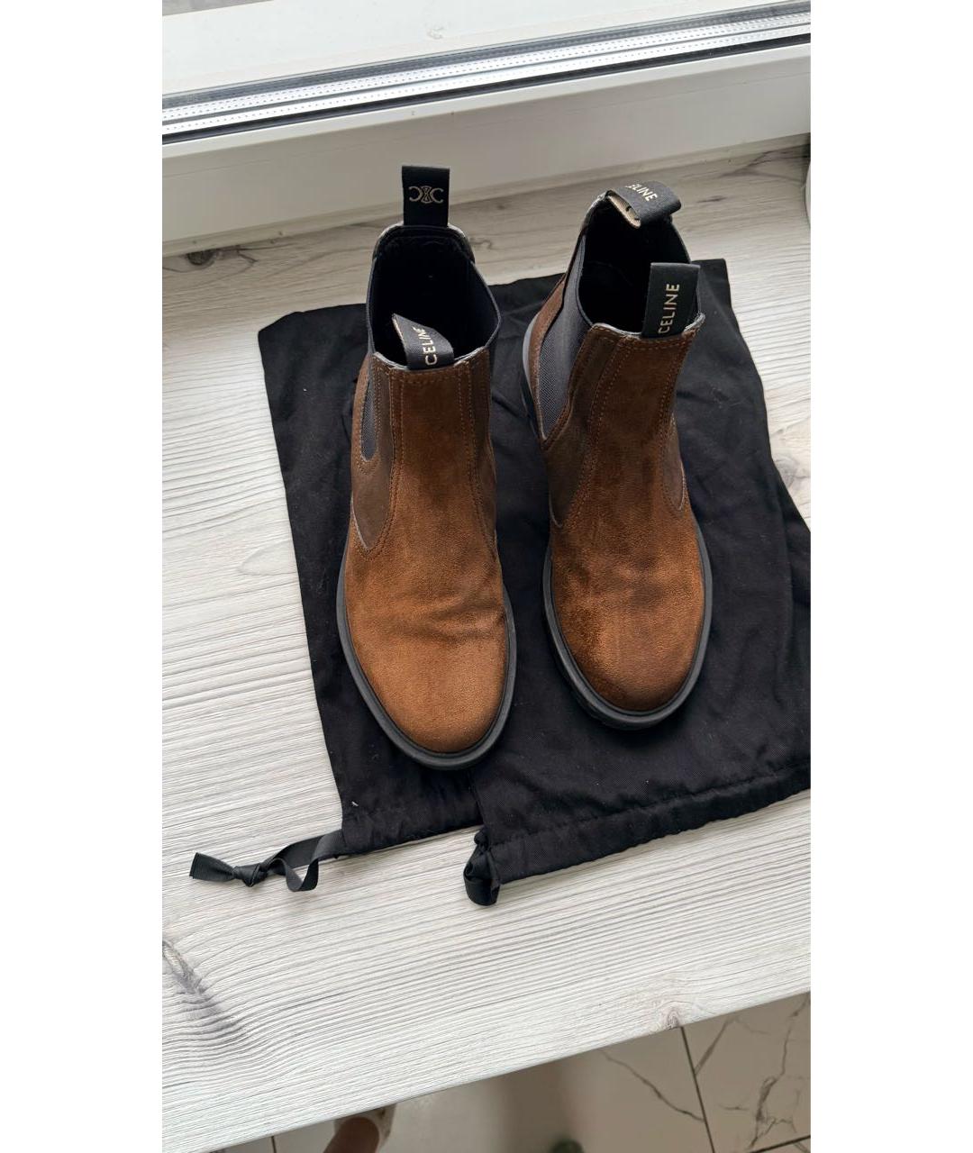 CELINE Коричневые замшевые полусапоги, фото 2