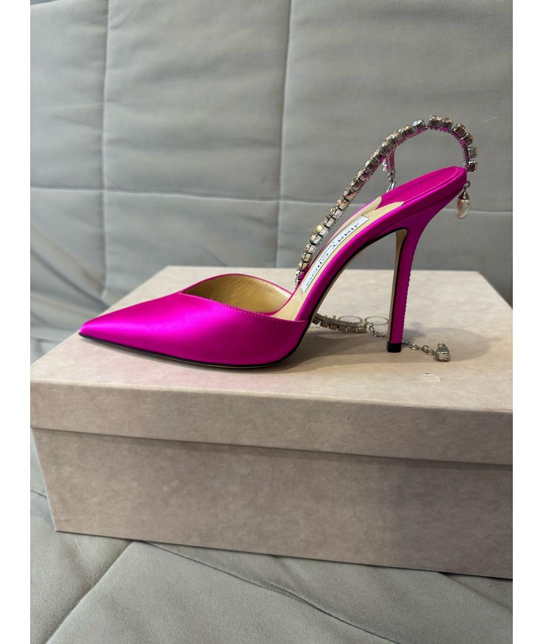 JIMMY CHOO Фуксия текстильные туфли, фото 8