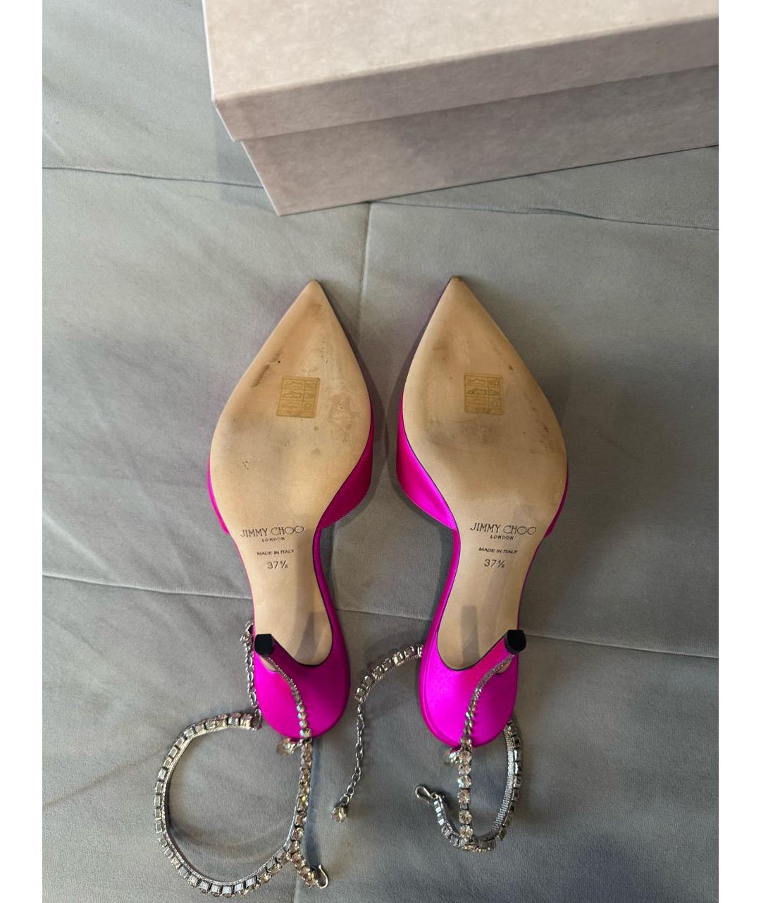 JIMMY CHOO Фуксия текстильные туфли, фото 7