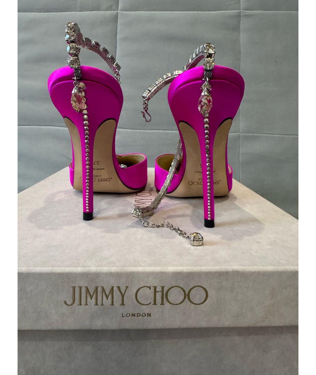 JIMMY CHOO Фуксия текстильные туфли, фото 4