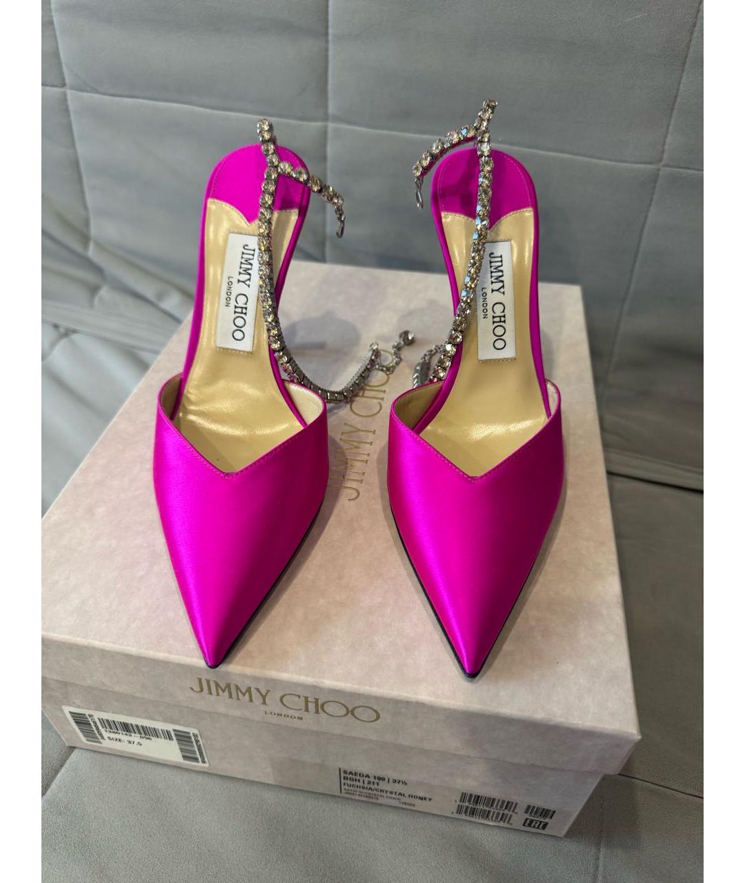 JIMMY CHOO Фуксия текстильные туфли, фото 2