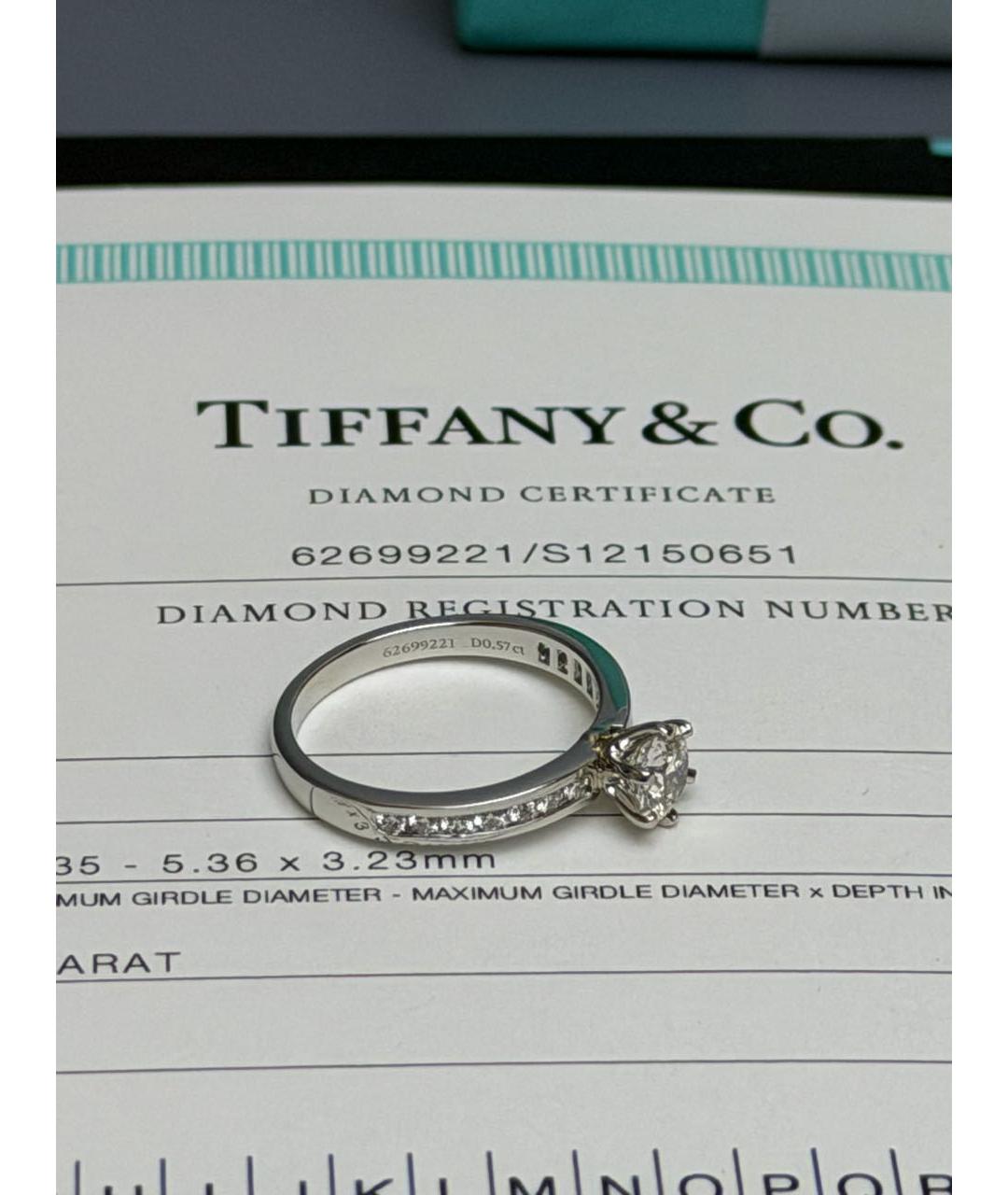 TIFFANY&CO Белое платиновое кольцо, фото 6