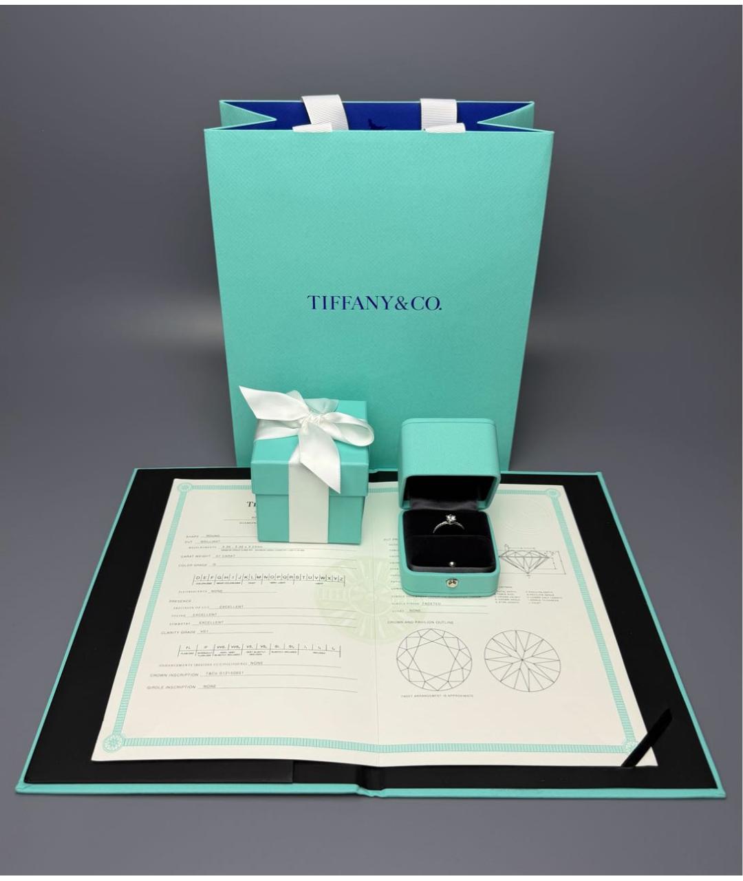 TIFFANY&CO Белое платиновое кольцо, фото 2