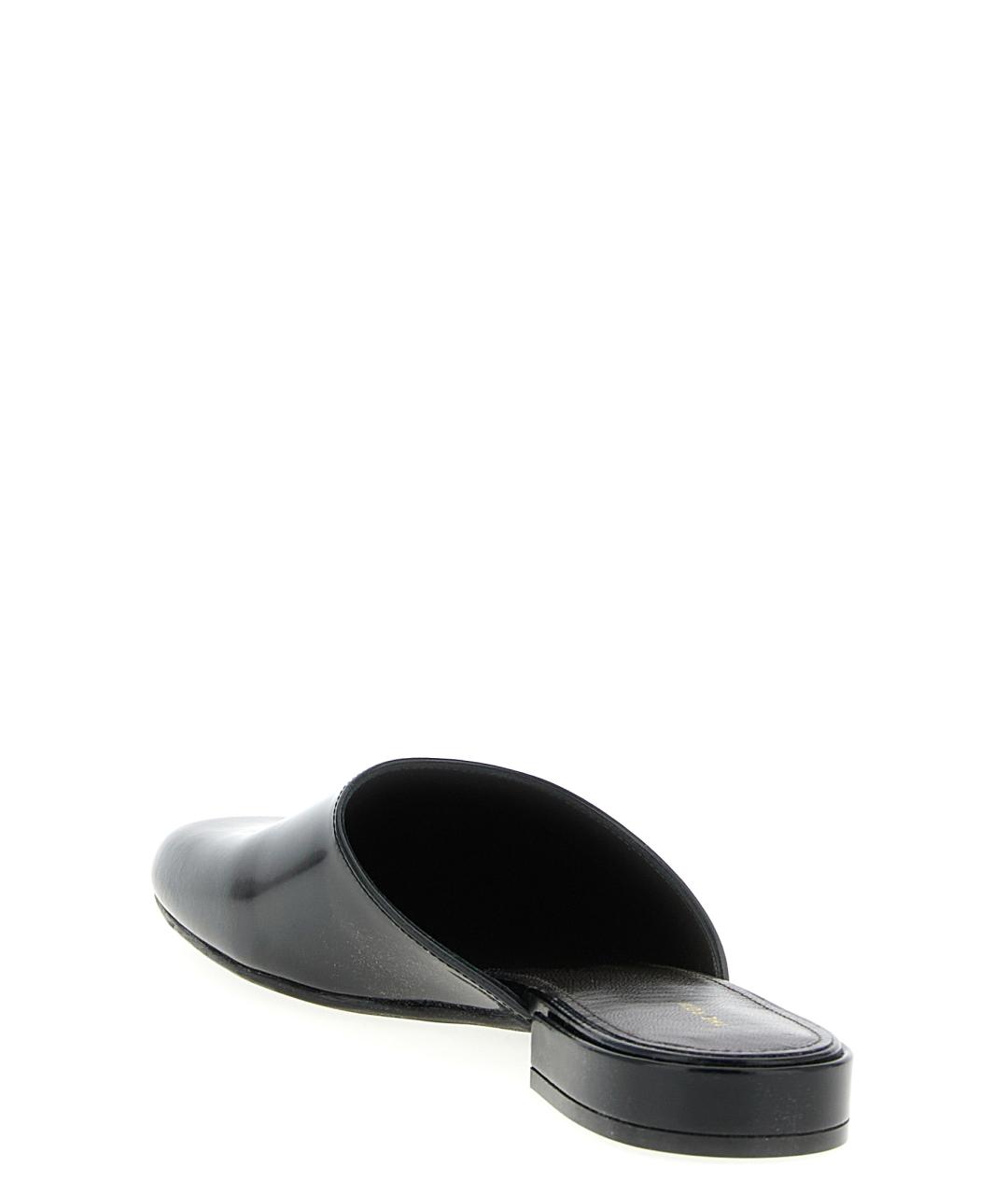 THE ROW Черные кожаные мюли, фото 2