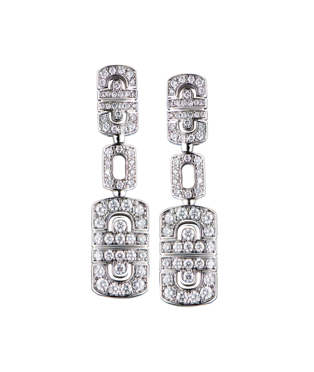 BVLGARI Серебряные серьги из белого золота, фото 1