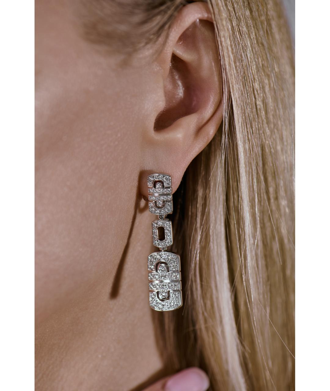 BVLGARI Серебряные серьги из белого золота, фото 3